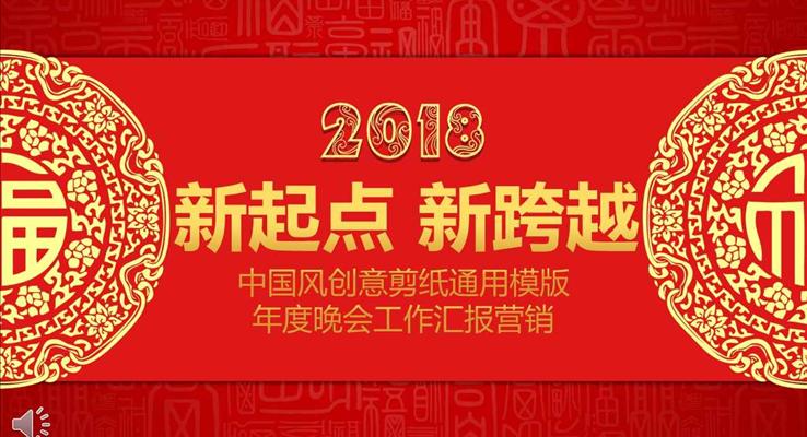 喜慶中國(guó)風(fēng)創(chuàng)意剪紙通用模板年度晚會(huì)工作匯報(bào)總結(jié)