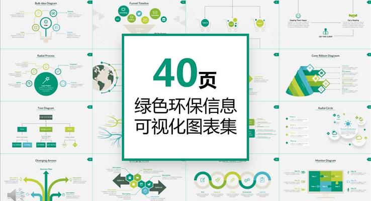 40頁(yè)綠色環(huán)保信息可視化PPT圖表合集之公益與環(huán)保PPT模板