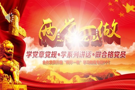 學(xué)兩學(xué)一做做合格黨員PPT黨政匯報(bào)PPT模板